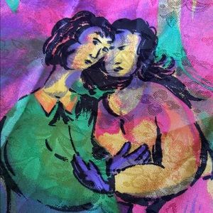 VINTAGE Surreal Art Scarf By Feliciani